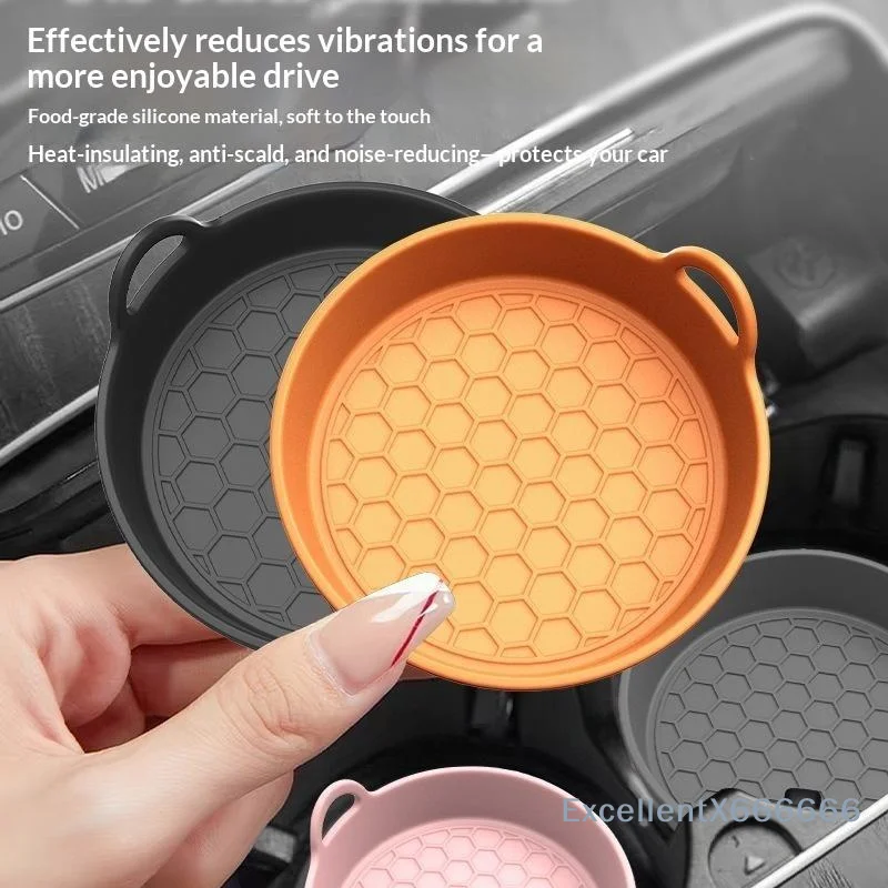 2Pcs Silicone Car Cup Mat Cup Holder Car Car Water Cup Mat Circular Anti Slip Creative Car Cup Mat 4