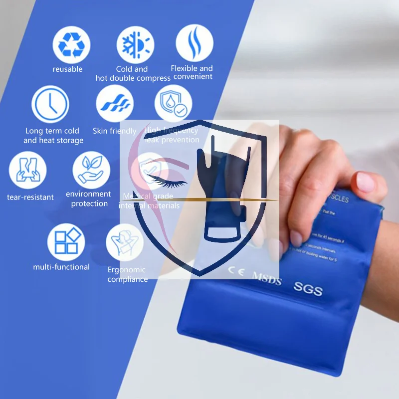

1 шт. многоцелевой гель для льда, рукава, локтя, колена, лодыжки, пакет со льдом, гель для обертывания льда для первой помощи, спортивная мышечная боль, ледяная грелка