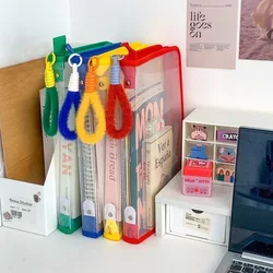 1pcs Transparent Zipper Pouch Document Bag Waterproof Zip File Folders A4 School Office Supplies Pencil Case Storage Bags