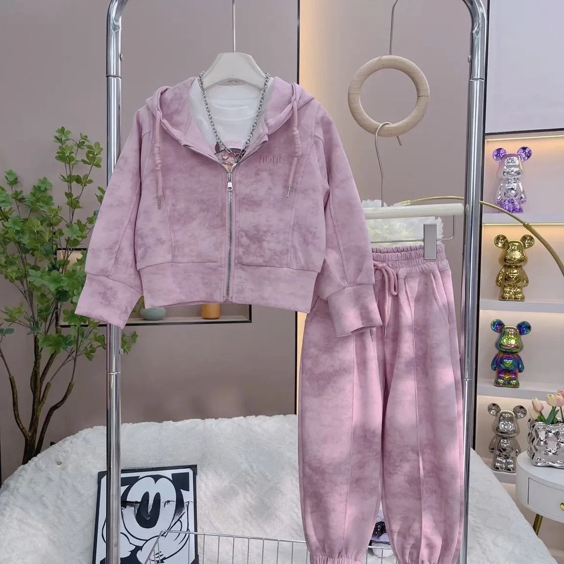 Girls Hoodie Set 2026 New Spring Autumn Casual Long Sleeve Sportswear Kids Tracksuit Fashion Children Clothing