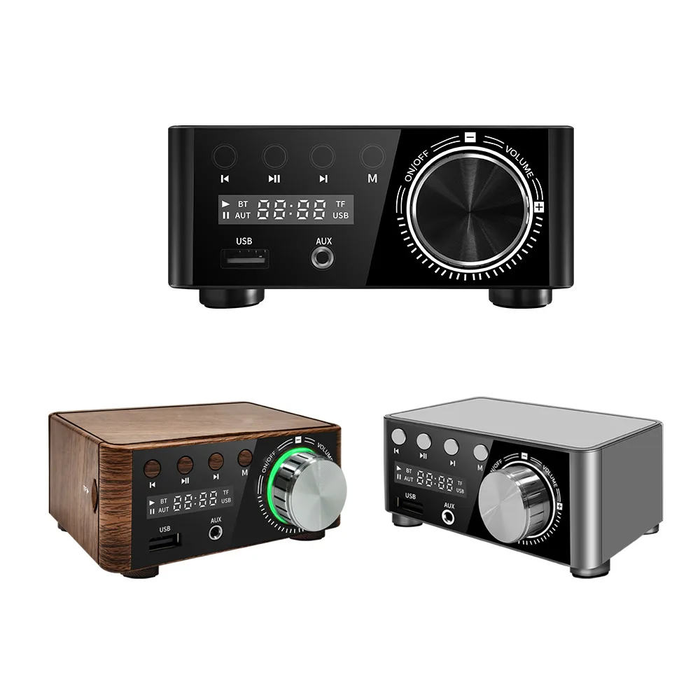 Mini Digital Audio Amplifier 50Wx2 hifi Amp Display CS8673E Bluetooth-compatible 5.0 AUX TF Home Theater Amplifiers