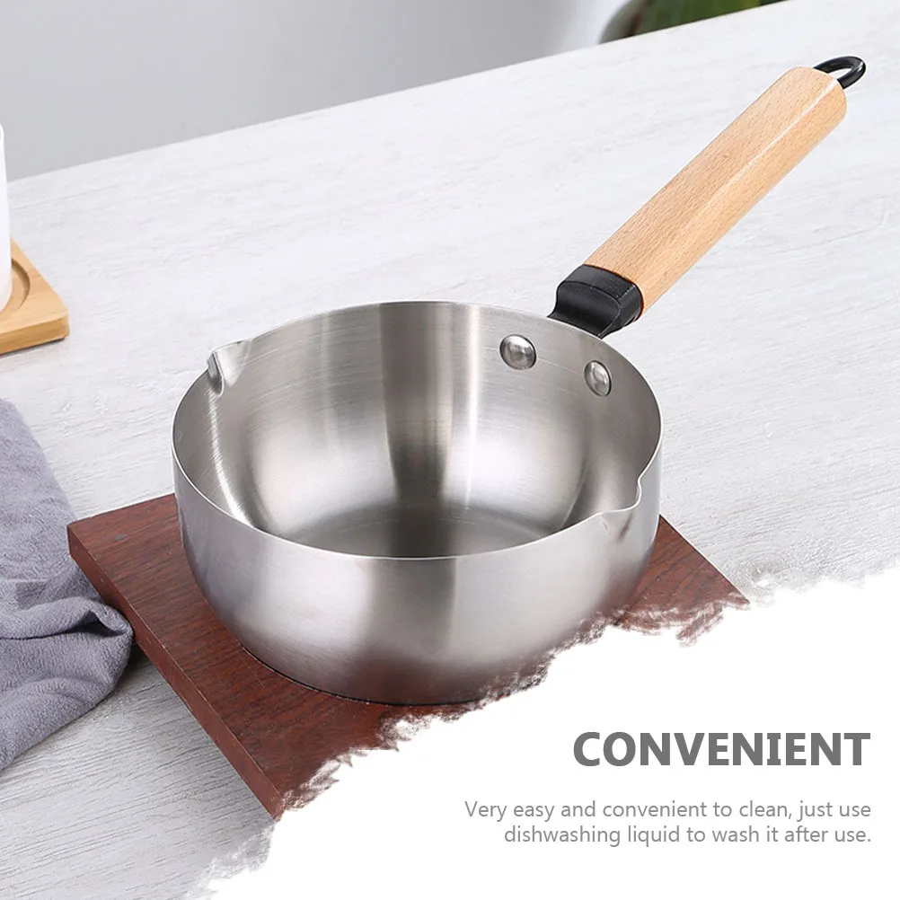 

1pc Snowflake Milk Stainless Steel Multi-Functional Cooking Pot For Baby Food Sauce Non-Stick Stew Pan With