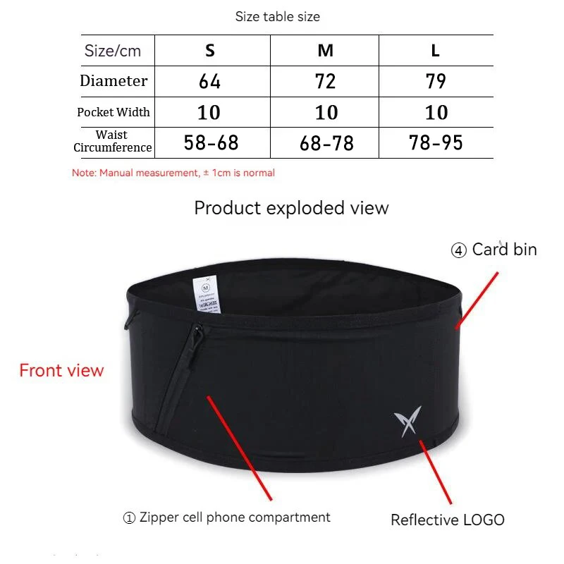 QUESHARK Running Lightweight Fanny Pack With Kettle Pocket Men Women Invisible Marathon Fitness Mobile Phone Storage Waist Bag