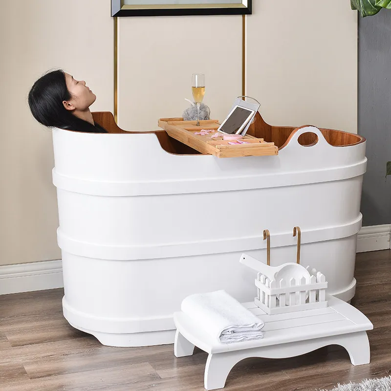 Rubber wooden bucket Bath bucket Yao bath bath bath bucket Beauty salon Solid wooden bucket Bath bath tub Adult wooden household