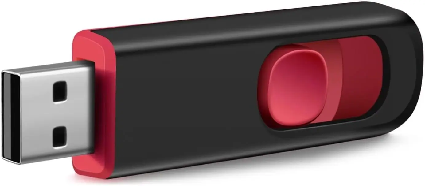 

8GB USB 2.0 Flash Drive Retractable Thumb Drive for Data Storage Black/Red