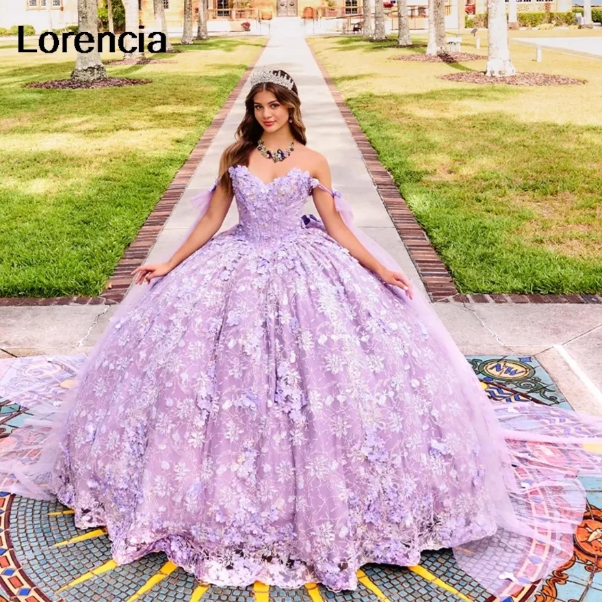 Personalizado rosa quinceanera vestido 2024 vestido de baile 3d flor arco applique frisado gravata espaguete doce 16 vestidos de 15 anos yqd699