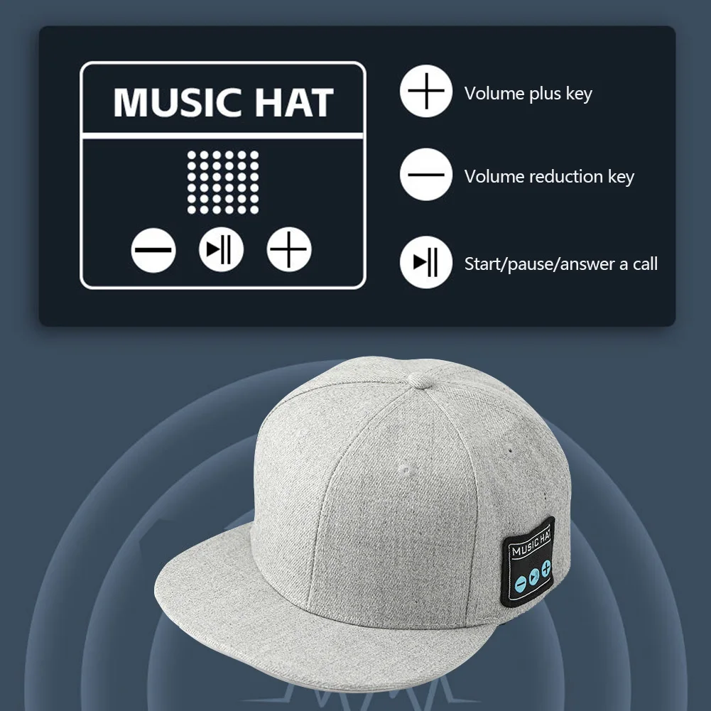 

Hat with Bluetooth Speaker Wireless Smart Loudspeaker Cap Adjustable Speakers Hat For Outdoor Sport Baseball Cap With Mic