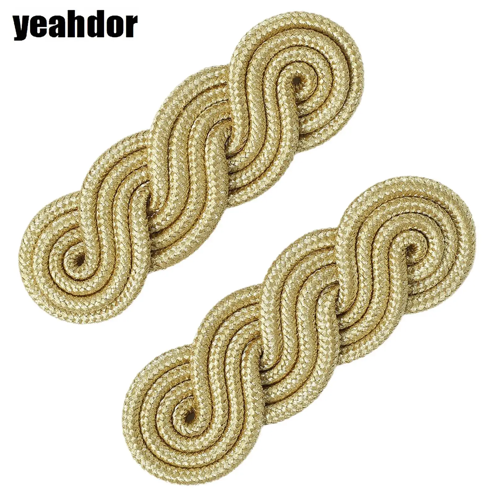 

Unisex Retro Classic Shoulder Epaulets Traditional Disc Buckle Hand Woven Chinese Craft Clothing Accessories for Daily Matching