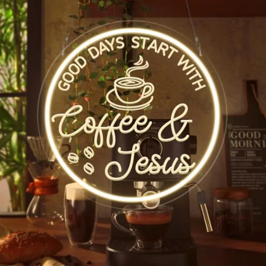 

Coffee Bar Neon Sign, LED Coffee Light for Cafe Shop, Station Home Kitchen Bar Cart Event Area Party Gift for Lover Friends Fam