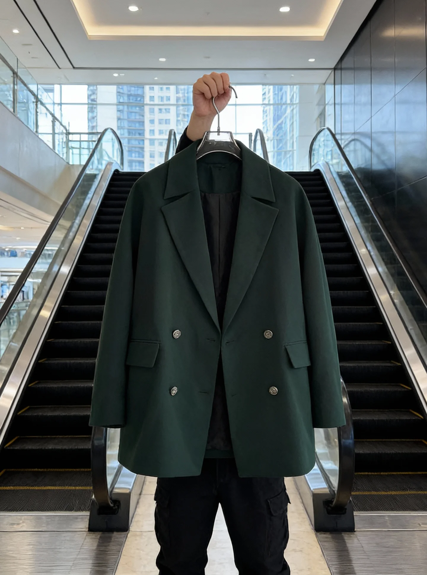 

Женский костюм Ele een Jaet с двойной пуговицей средней длины Maturi Sle, элитный матовый топ, весна 2026