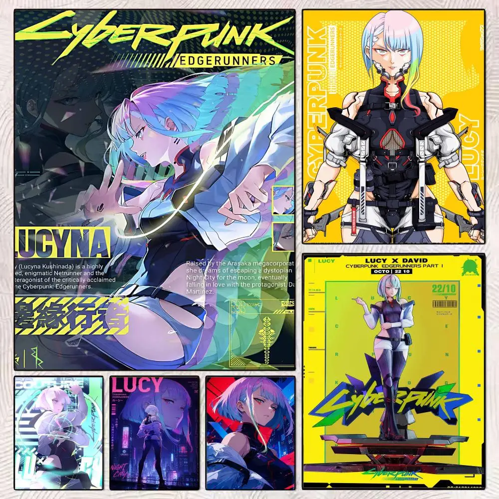 Cyberpunk L-Lucy Anime Poster Modern Minimalist Wall Art Prints Poster Home Decor Interior Bedroom Living Room