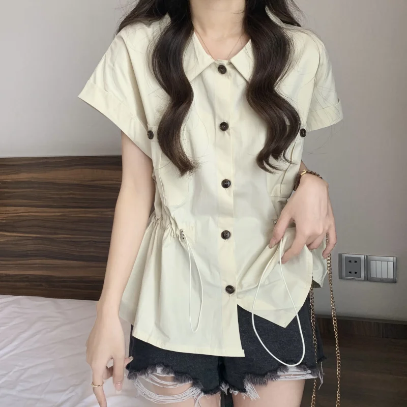 Damskie bluzki z krótkim rękawem, szyfonowe, patchworkowe, z marszczeniami, krótkie, w stylu ulicznym, romantyczne, francuskie, artystyczne, miejskie, modne, nowoczesne, proste.