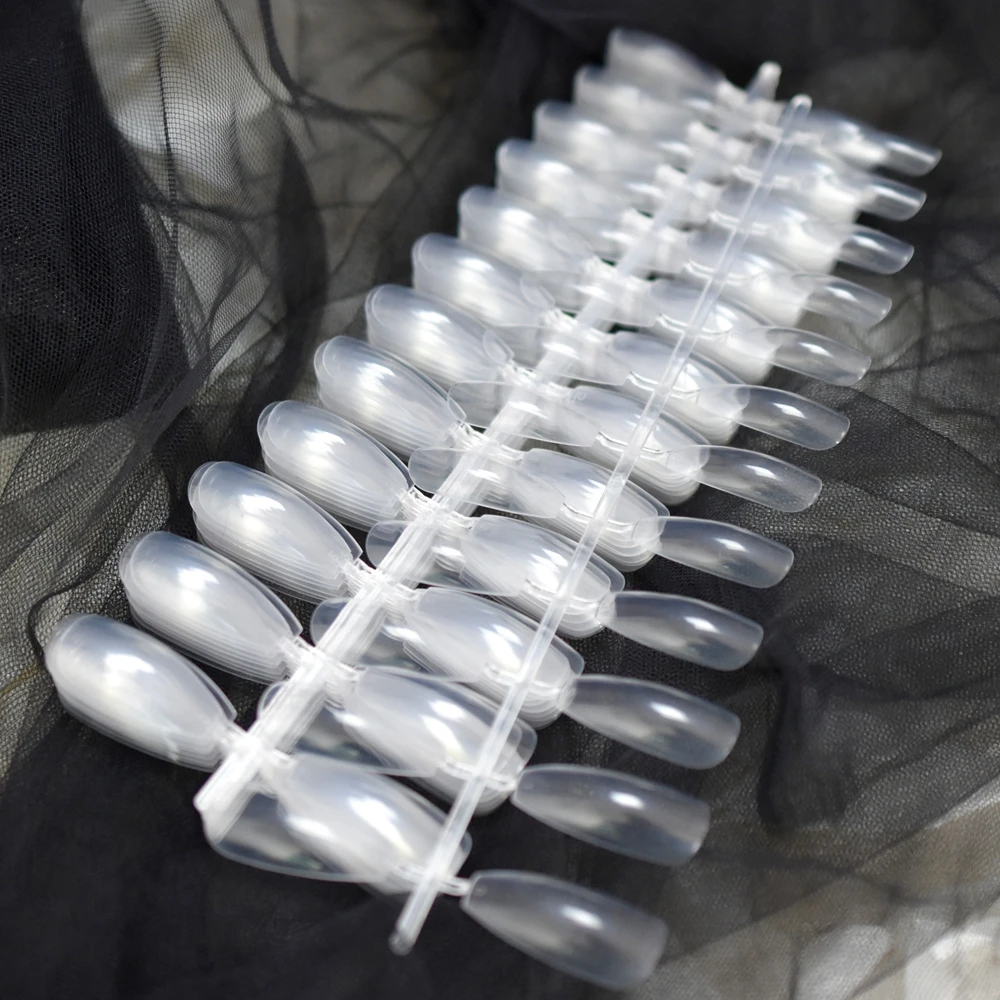 10 مجموعات طويلة واضحة صالون الأظافر وهمية شكل نعش DIY بها بنفسك شفافة المتطرفة راقصة الباليه الأظافر كاذبة مانيكير نصائح 240 قطعة