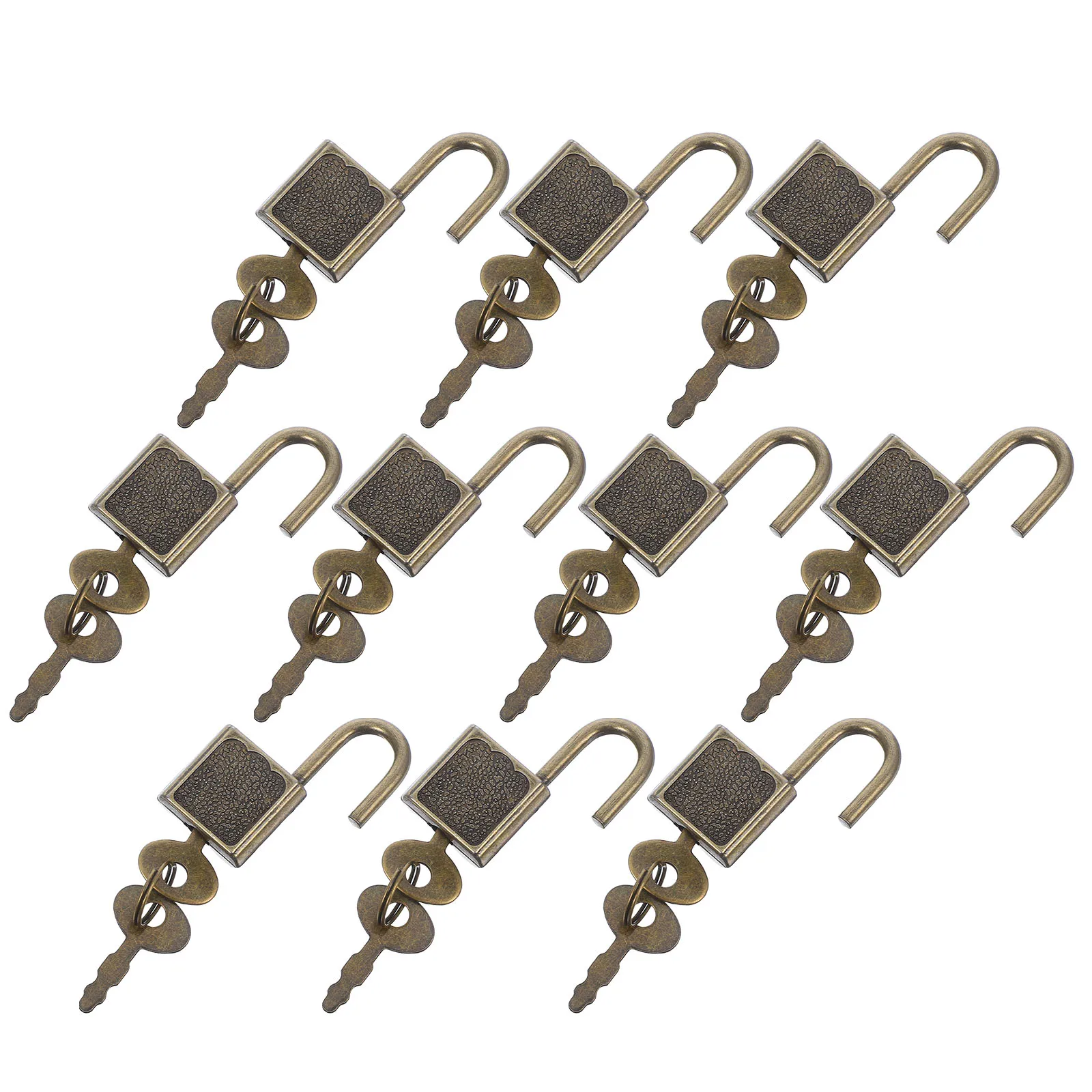 

10 Pcs Cabinet Door Security Padlock Vintage Keys Locker Small Travel Locks Mini Diary Zinc Alloy Compact Size Versatile