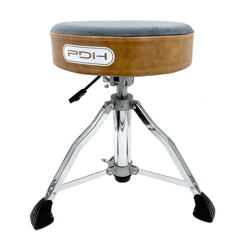 Drum Throne Series Heavy Duty Air-lift Throne W/ Round Seat,brown Color