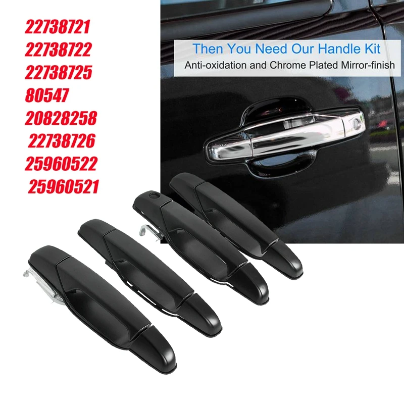 4PCS Outer Door Handle 25960525 22738721 for Cadillac Escalade Chevy Silverado GMC Sierra 2007-2013 15868464 15915149