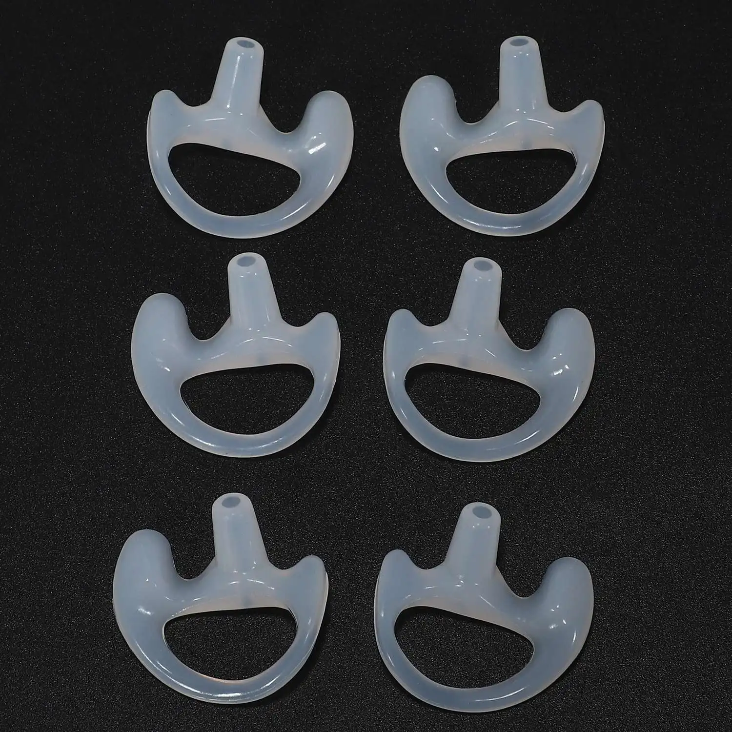 3 Pairs Transparent Silicone Soft Earbud for Walkie Talkie Covert Acoustic Tube Earpiece Small/Middle/Large J6116Z A002