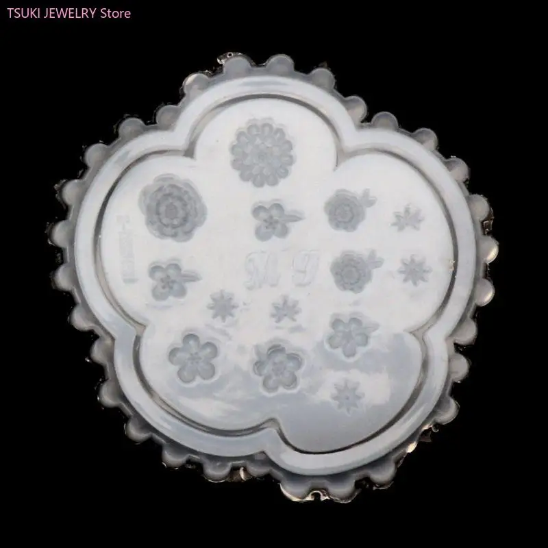 62KE DIY Small Flower Hairpin Silicone Mold for Art Pendants