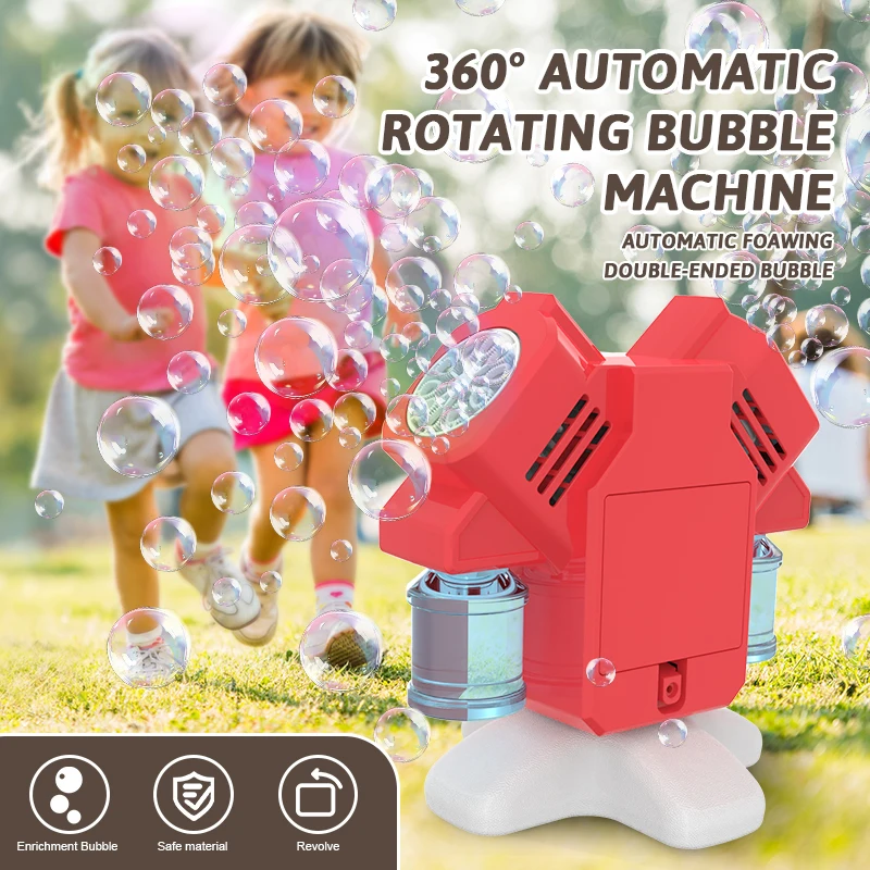 With 100ml bubble water Double head rotating bubble machine outdoor wedding children's bubble toy activity party festival gift