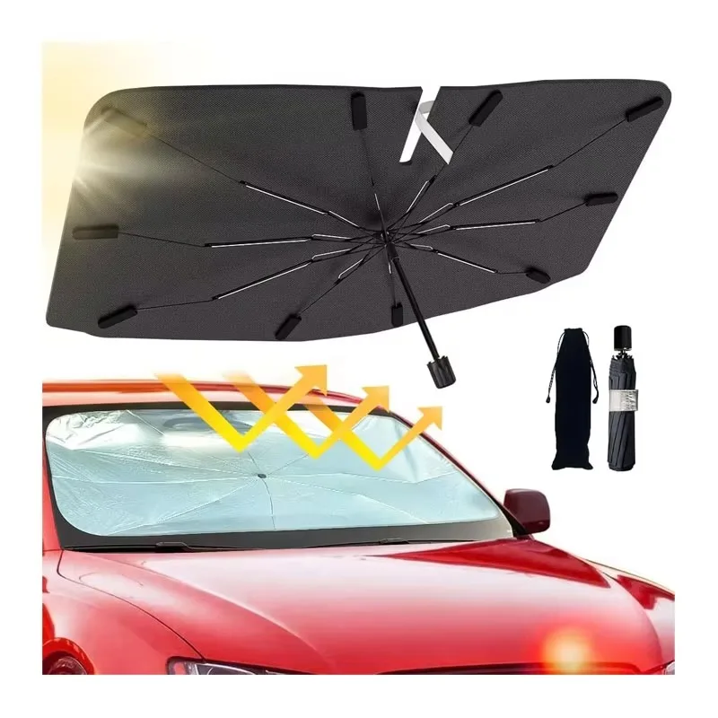 Car Windshield Shade Umbrella - Foldable Car Umbrella Sunshade Cover UV Block Car Front Window (Heat Insulation Protection)