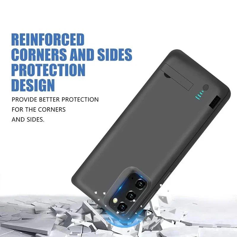 لهاتف سامسونج جالاكسي نوت 20 الترا نوت 20 10 بلس حافظة شاحن بطارية جديدة باور بانك غطاء شحن مقاوم للصدمات 10000 مللي أمبير في الساعة