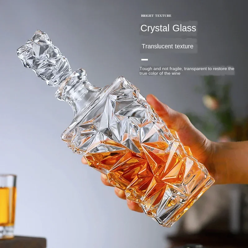 

Lead-Free Crystal Glass Glass Sealed Wine Bottle Storage Set Household Wine Bottle Stemless Wine Glass