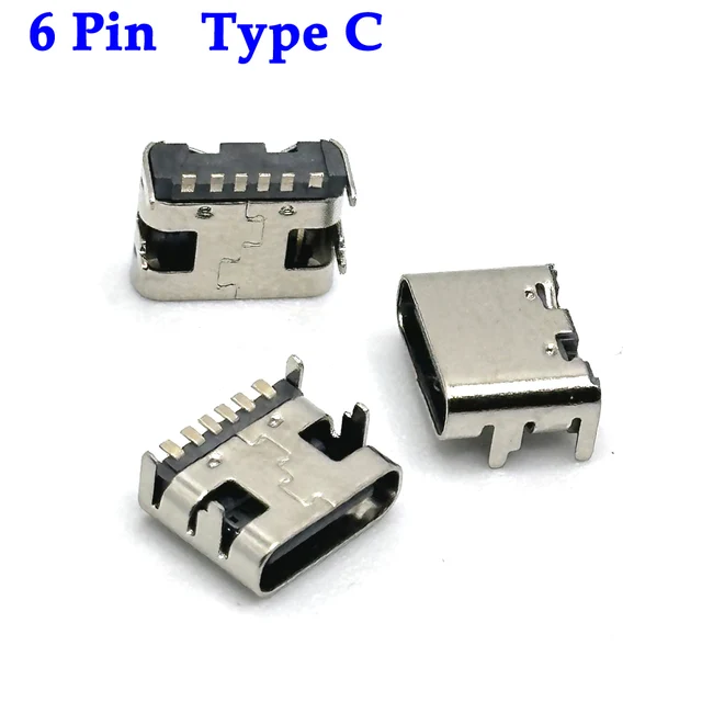 1/20szt 6-pinowe gniazdo SMT Złącze Micro USB typu C 3.1 żeńskie Umieszczenie SMD DIP Do projektowania PCB DIY ładowanie w wysokim prądzie