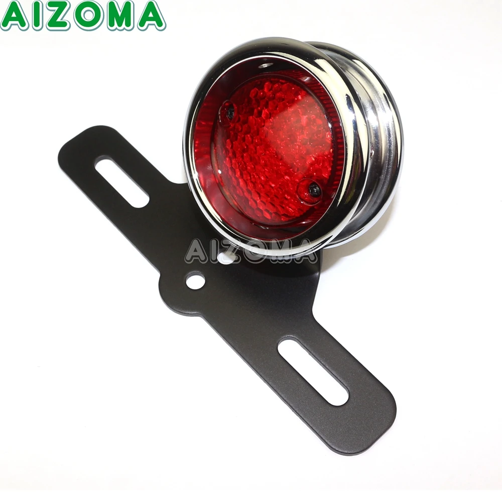 Retro Motorcycles Custom License Plate Taillight 12v LED Brake Taillamp For Harley Yamaha Honda XS650 Cafe Racer Universal Light