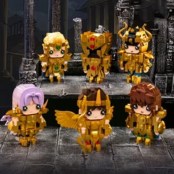 Classic Japan Anime Saint Seiyas MOC Building Block Model Bricks Big Head Toy Gold Aries Gemini Taurus Leo Libra Collection