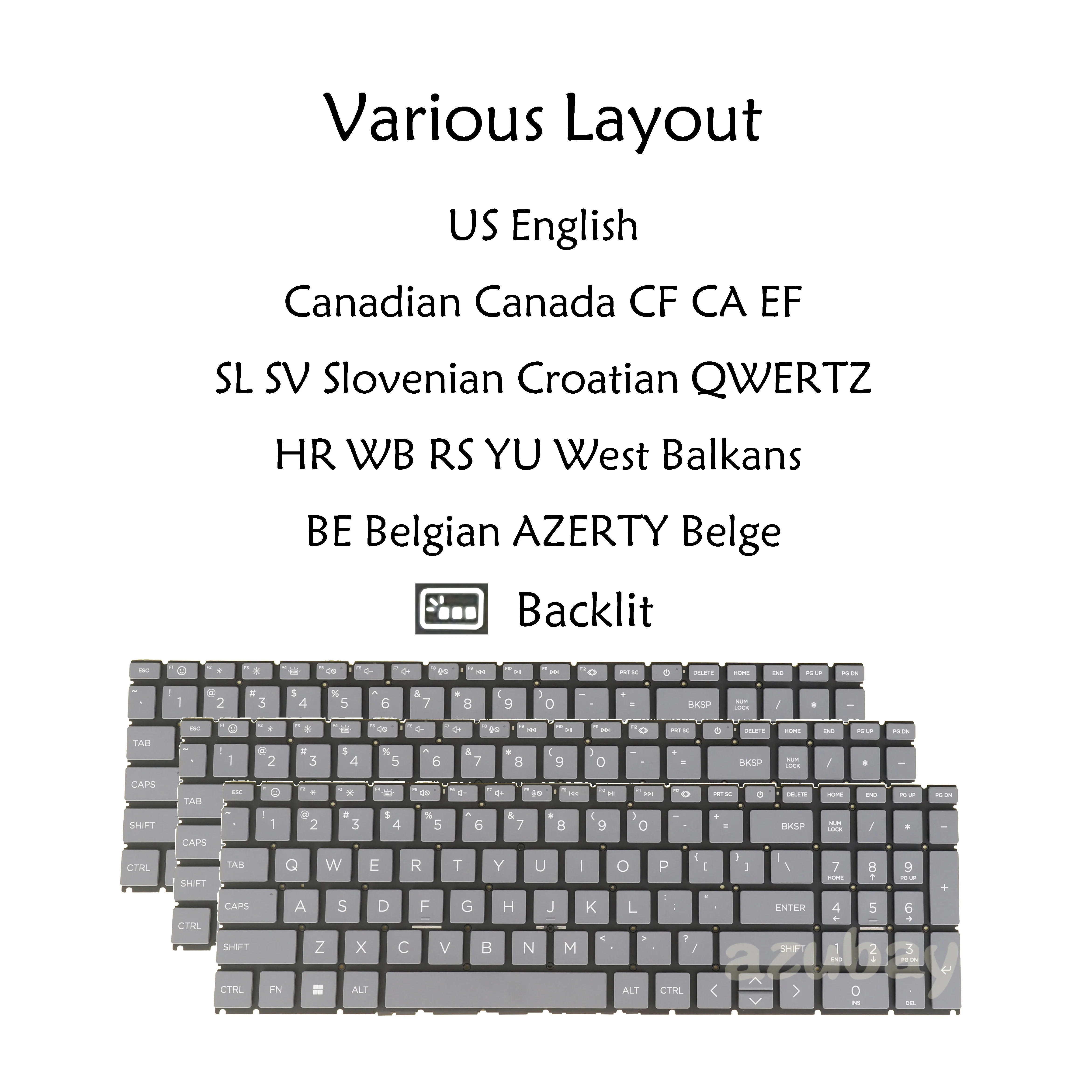 Backlit Laptop Keyboard For HP 15-fc 15-fc0000 15-fd 15-fd0000 US English Canadian Slovenian Croatian QWERTZ Belgian AZERTY