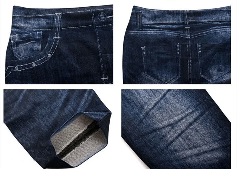 DOIAESKV Damen Skinny Denim Leggings Dehnbare Slim Leggings Bequeme Mode Sexy Jeanshose – Detail 8