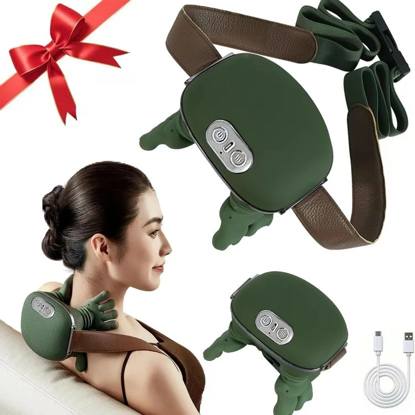 USB rechargeable neck and shoulder heating massager, 4D simulated hand and shoulder massager, neck and back massager