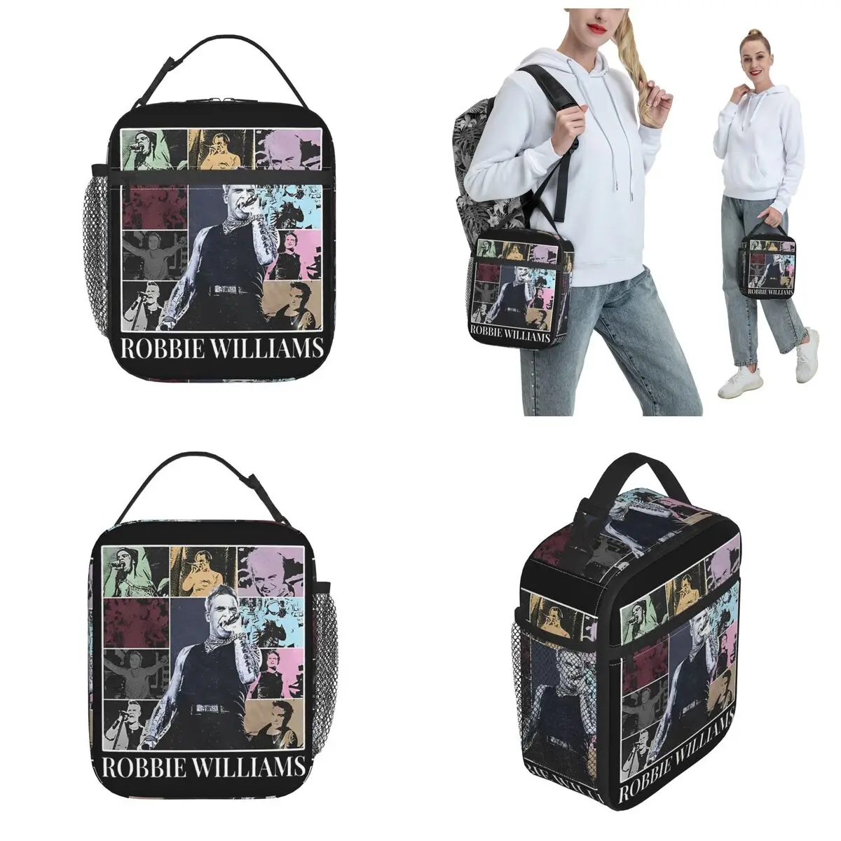 Robbie Williams Live 2025 Tour Concert Thermal Insulated Lunch Bags Portable Food Bag Men Women Thermal Cooler Lunch Boxes