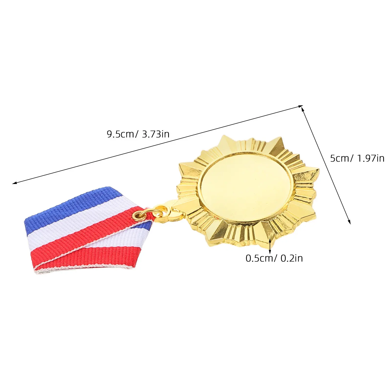2Pcs Patriotic Independence Day Medal Veteran Metal Badge Pin with Neck Ribbon for Commemorative Event Memorial Day