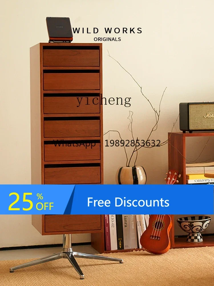 

LYY Rotary Bookcase Medieval Storage File Cabinet Locker Study Living Room Residential