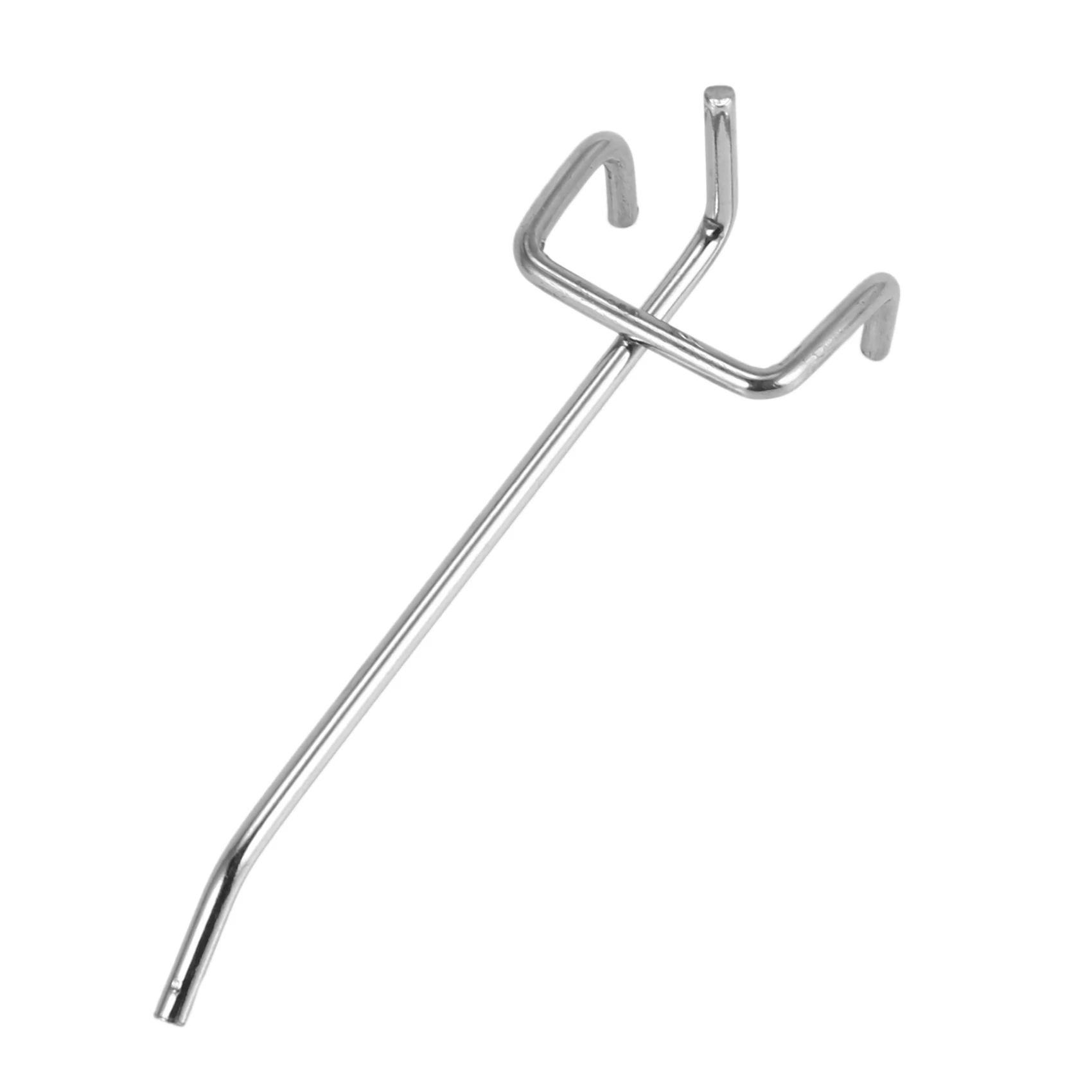 A84E-50Pcs 100Mm Pegboard Hooks Slat Wall Retail Display Shop Peg Hang Fits Home Hanger Chrome Metal 1-1.5Kg Loading