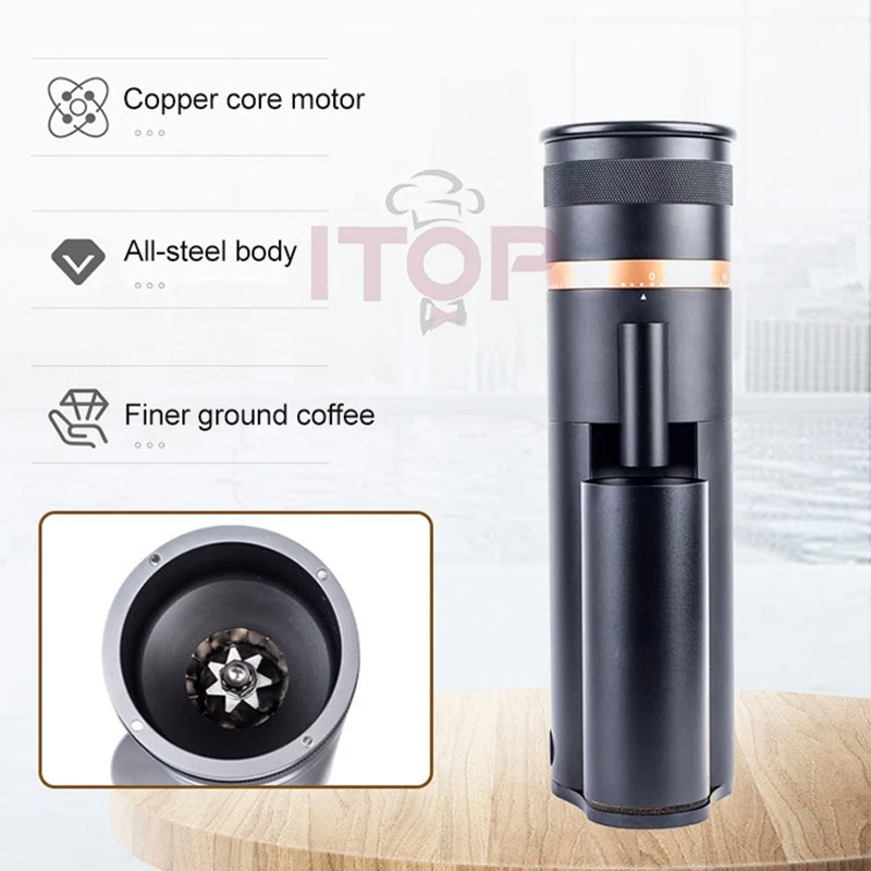 ITOP Automatic Coffee Grinder Mini High-precision Ceramic Grinding Core Ltalian Coffee Bean Electric Grinder Coffee Machine