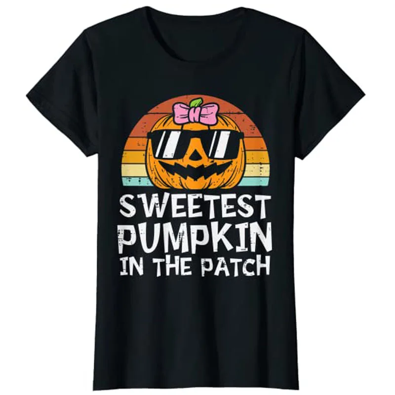 

Sweetest Pumpkin In The Patch Retro Halloween Toddler Girls T-Shirt Punk Clothes Goth Graphic Tee Woman T shirts