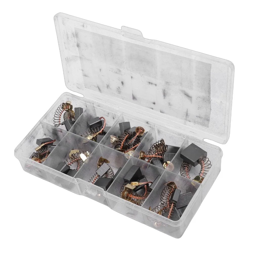 40PCS Electric Motor Carbon Brushes Assorted Sizes Storage Box Motor Carbon Brushes Carbon Brushes Set Vacuum Cleaner Repair