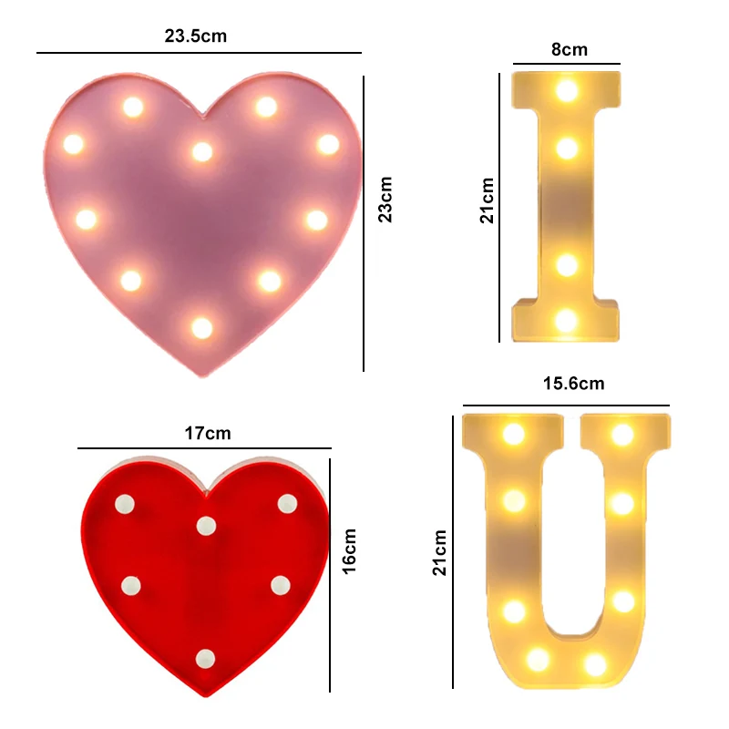 Walentynki dekoracyjne serca listu światło LED