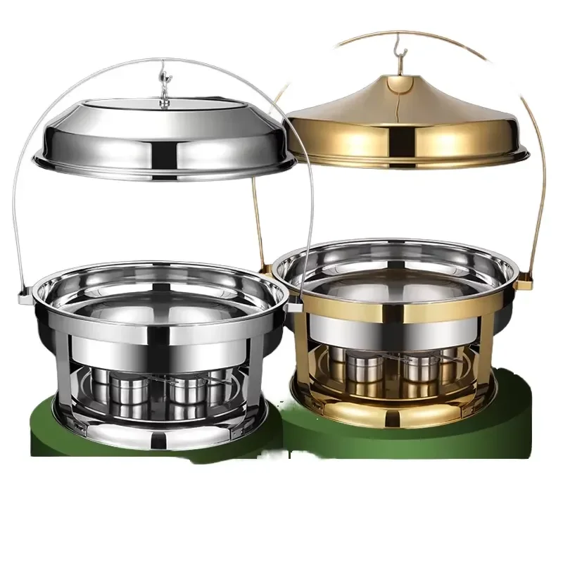 20L Stainless Steel Buffet Warmer Large Capacity Chafing Dish Gold Silver Alcohol Heater for Hotel Restaurant Catering