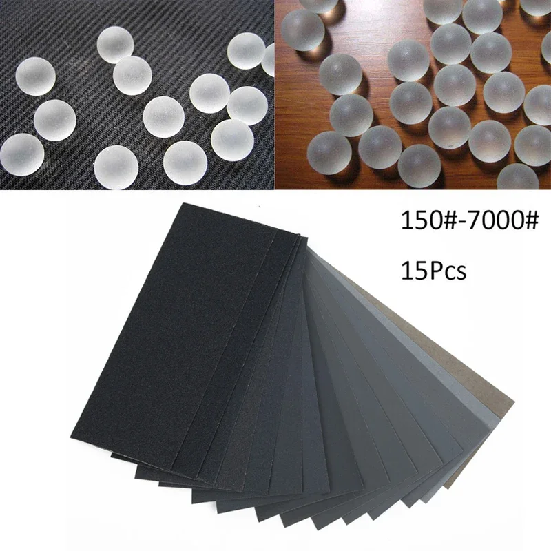 15pcs Sandpaper Set Wet Dry Sandpaper Polishing 150 To 7000 Grit Assortment Abrasive Paper For Sanding Wood Furniture Finishing