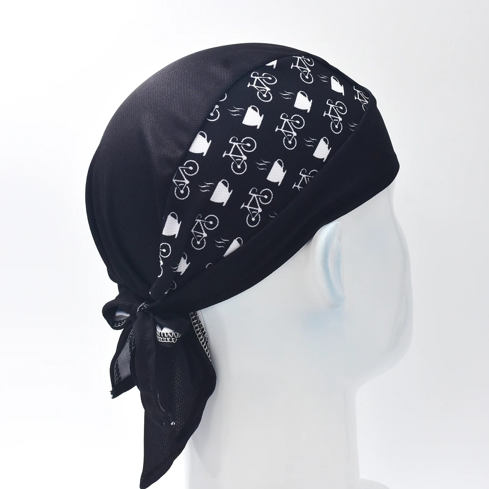 Hot Retro Men\'s Black Cycling Cap Headscarf Outdoor Sports Running Cycling Headscarf Breathable Quick-Dry
