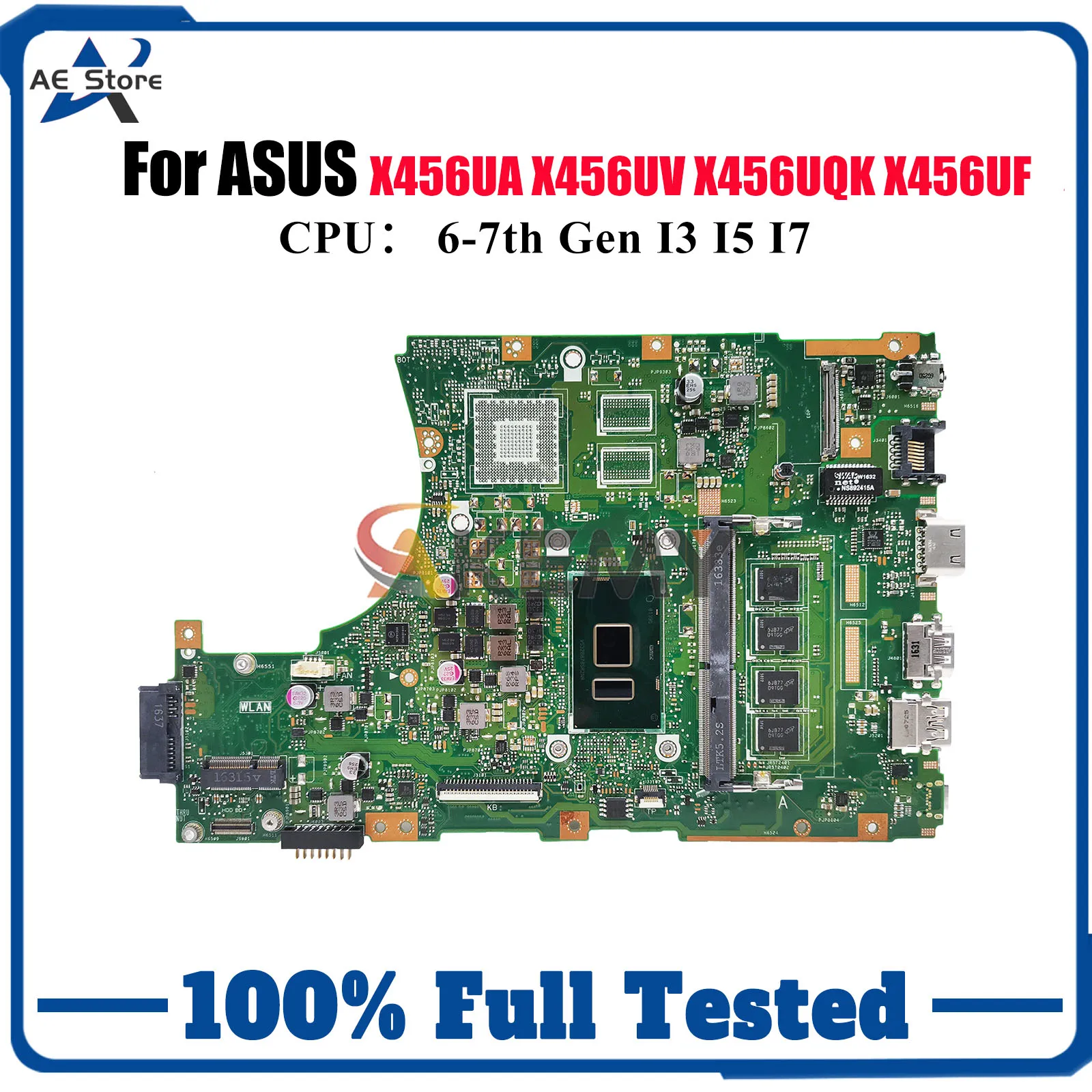 

X456UA Laptop Motherboard For ASUS VivoBook X456UQK X456UF A456U X456U R457U X456UVK F456U X456UB Mainboard With I3 I5 I7 CPU