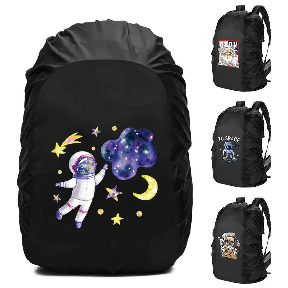 Mountain Climb 20-70L Backpack Cover Portable Lightweight Astronaut Pattern Backpack Cover Foldable Camping Accessories Unisex
