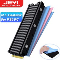 JEYI M.2 2280 SSD Heatsink Support PS5 PC, NVME NGFF 2280 SSD Double-Sided Heat Sink Cooling with Thermal Silicone Pads Cooler