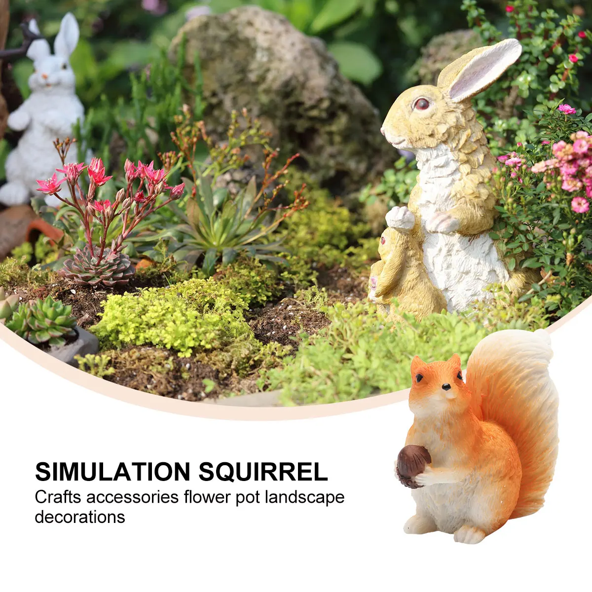 

6Pcs Durable Resin Squirrel Decor Simulated Animals Micro Landscape Christmas Flowerpot Decoration Yard Ornament