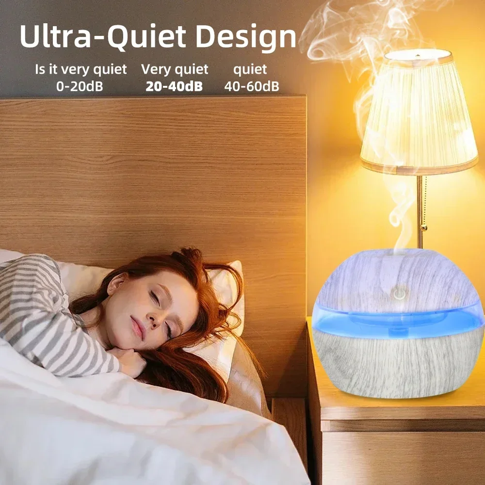 Umidificatore e diffusore ad ultrasuoni da 300 ml, controllo touch, sollievo dall'aria secca, sonno migliore