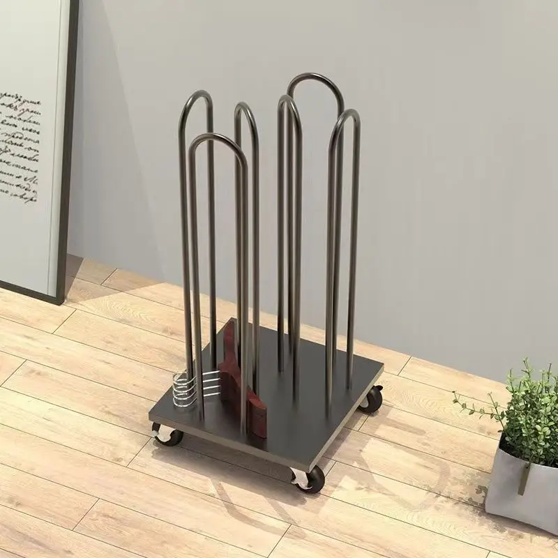 Stainless steel display rack Clothing store sorting and storage rack Simple high-end side hanging display floor