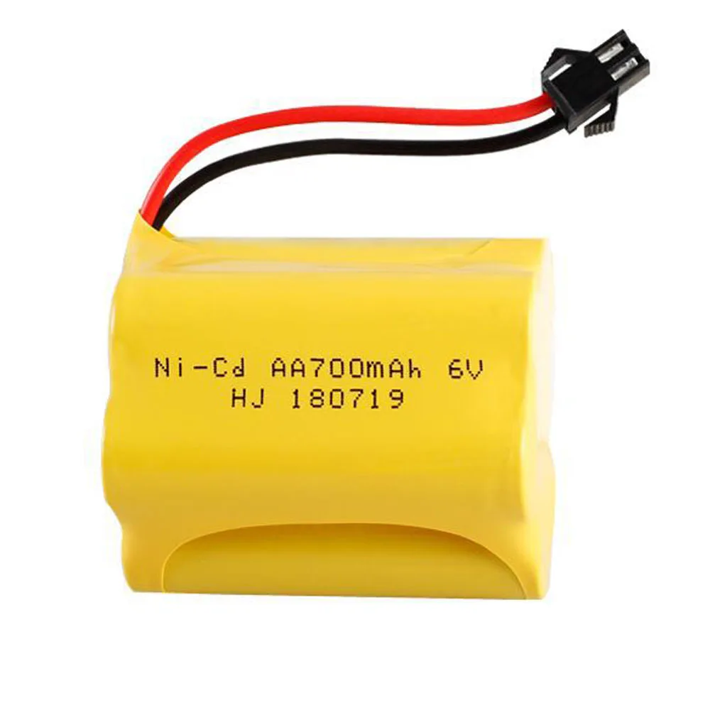 6V 700mAh NI-CD AA Battery SM Plug T model with Charger cable For RC Toys Cars Boats trucks trains Guns Robots toys accessories